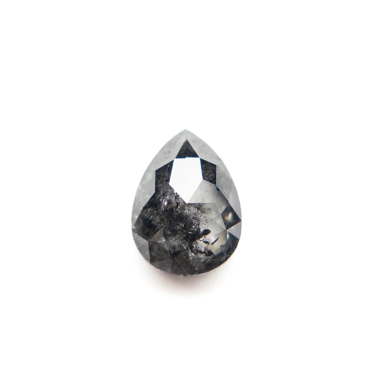 1.77 Carat Black Salt and Pepper Double Cut Pear Diamond