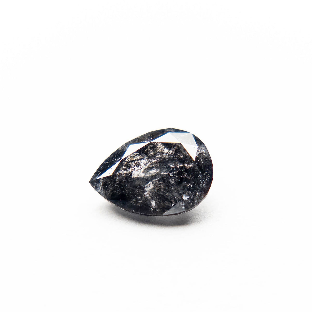 1.77 Carat Black Salt and Pepper Double Cut Pear Diamond
