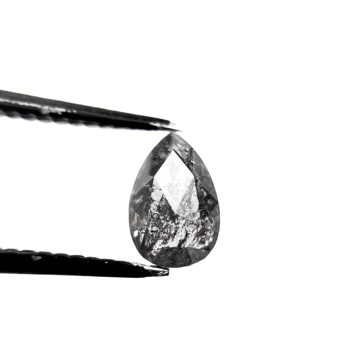 .80 Carat Salt and Pepper Rose Cut Pear Diamond