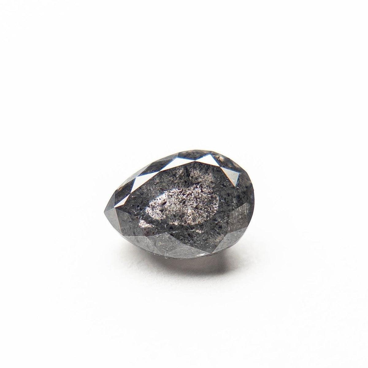 1.09 Carat Salt and Pepper Double Cut Pear Diamond