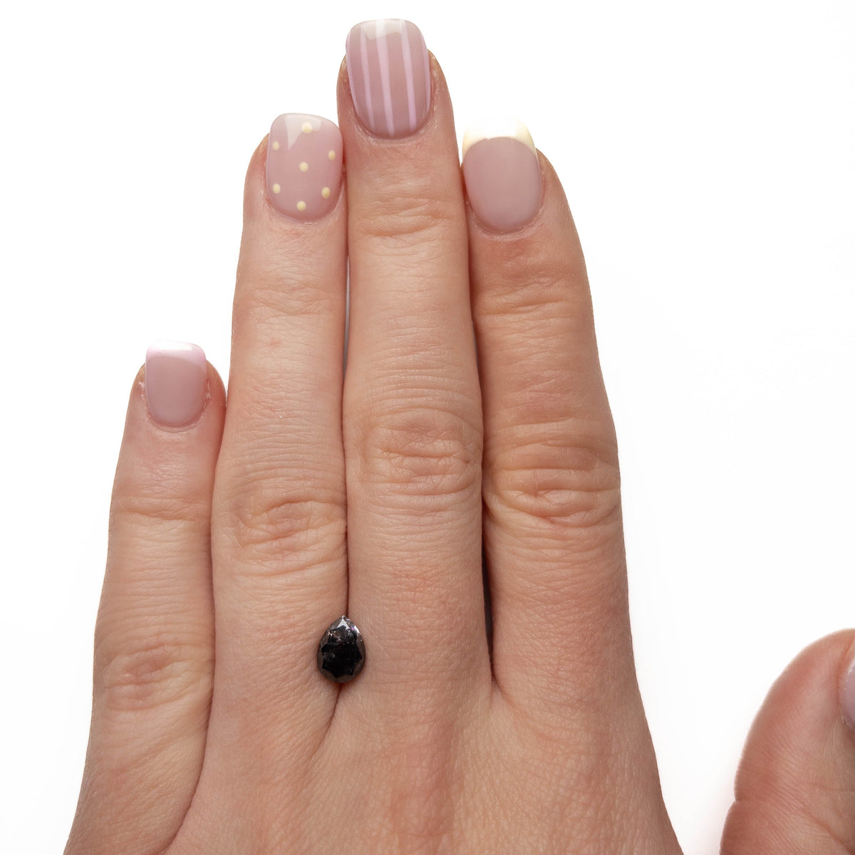 1.60 Carat Black Double Cut Pear Diamond