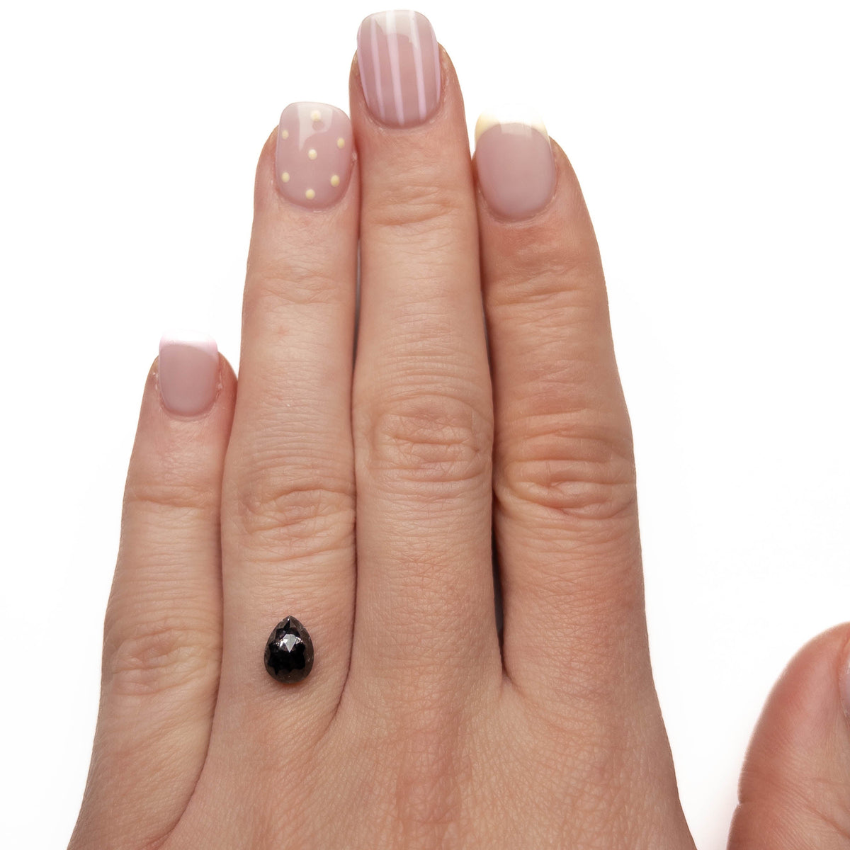 1.60 Carat Black Double Cut Pear Diamond