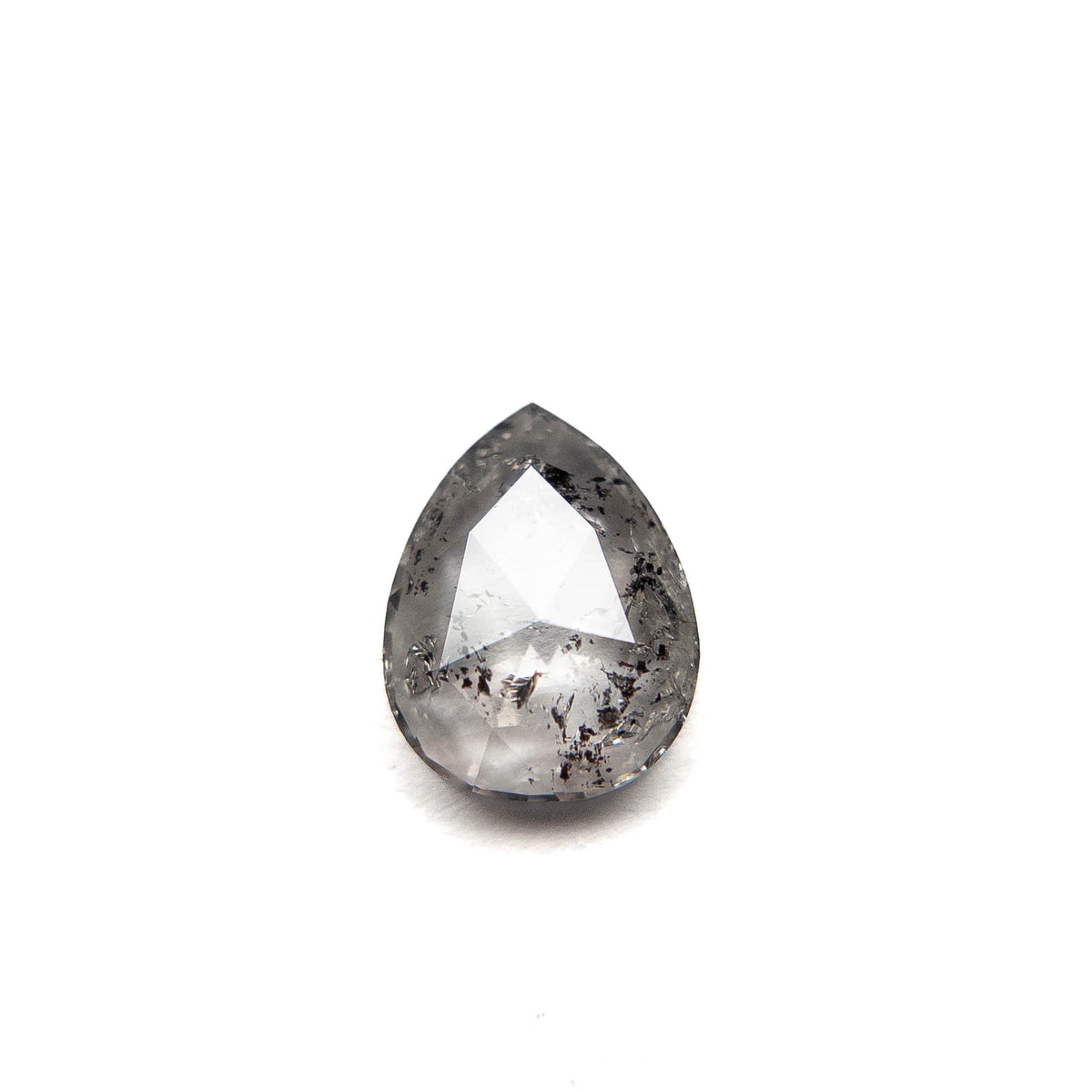 1.17 Carat Salt and Pepper Rose Cut Pear Diamond
