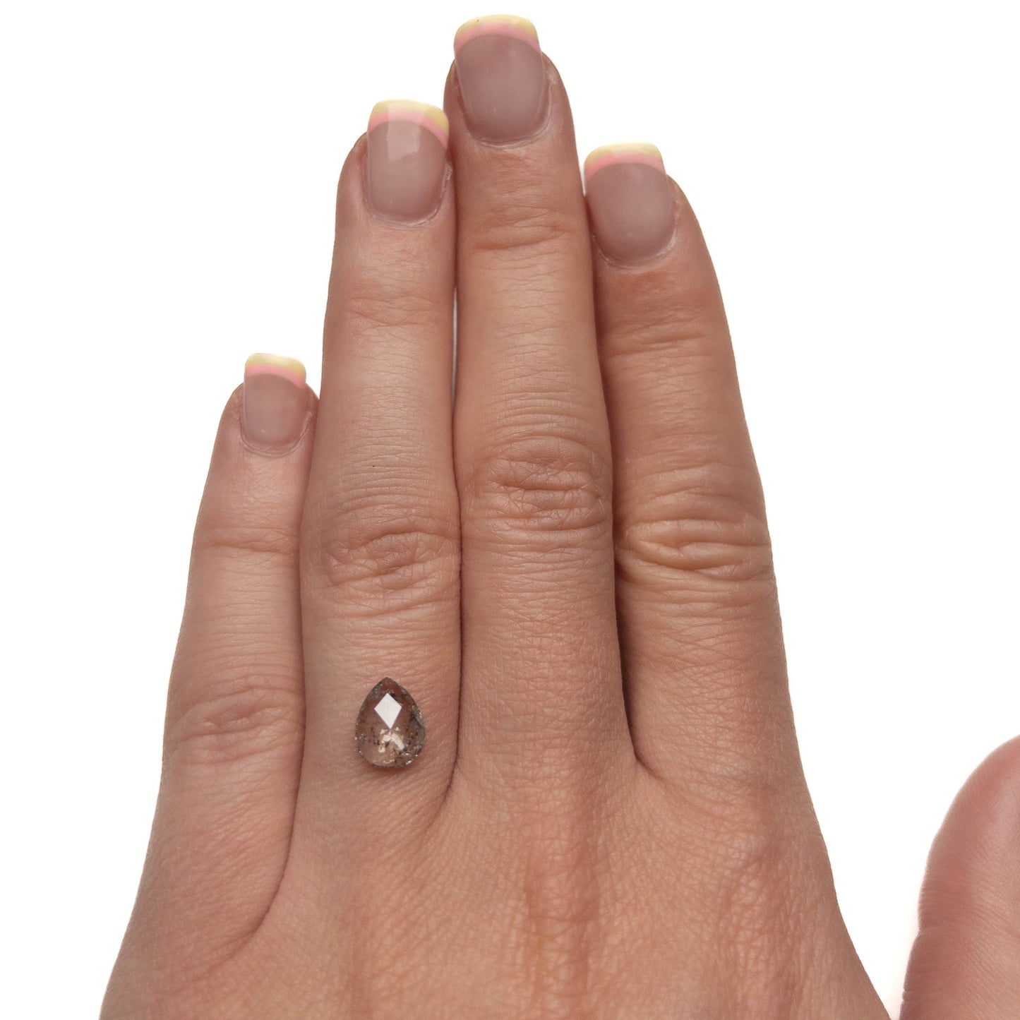 1.17 Carat Salt and Pepper Rose Cut Pear Diamond