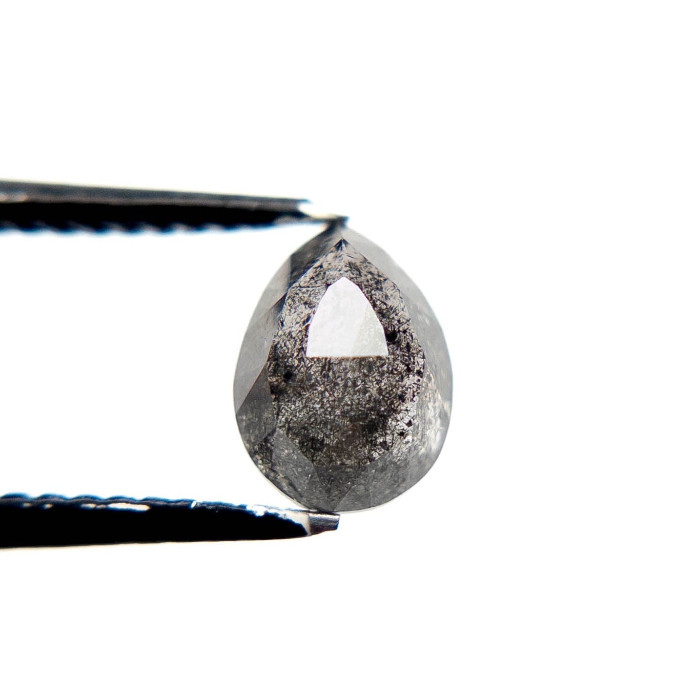 1.09 Carat Salt and Pepper Double Cut Pear Diamond