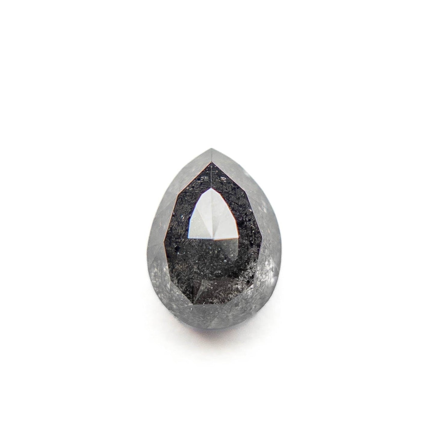 1.09 Carat Salt and Pepper Double Cut Pear Diamond