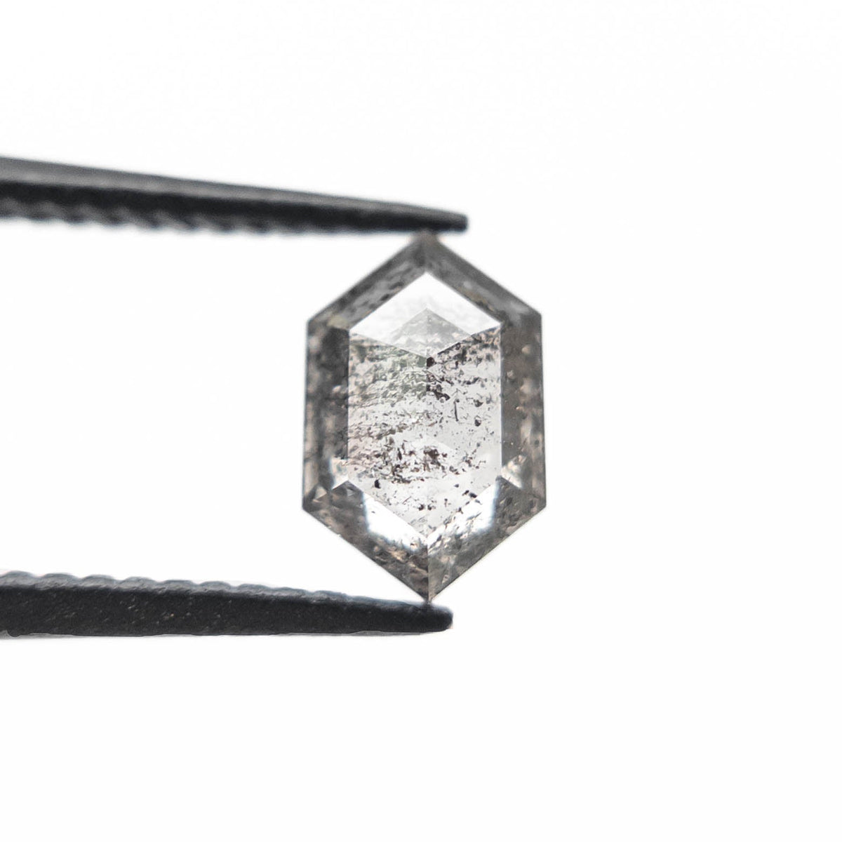 .93 Carat Salt and Pepper Rose Cut Hexagon Diamond