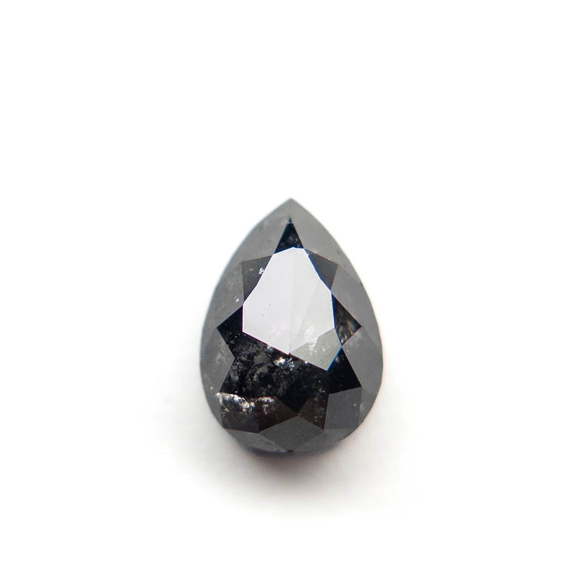 1.68 Carat Black Rose Cut Pear Diamond