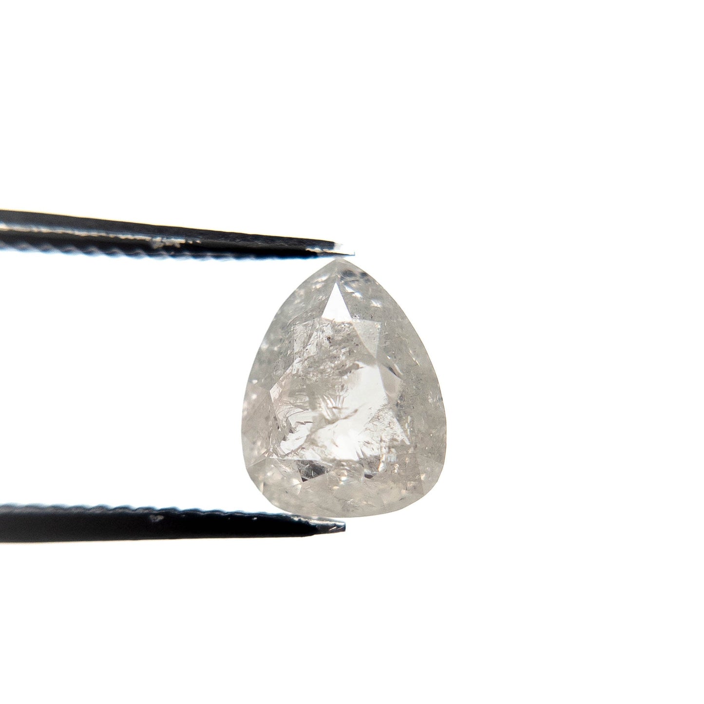 1.79 Carat Icy White Rose Cut Pear Diamond