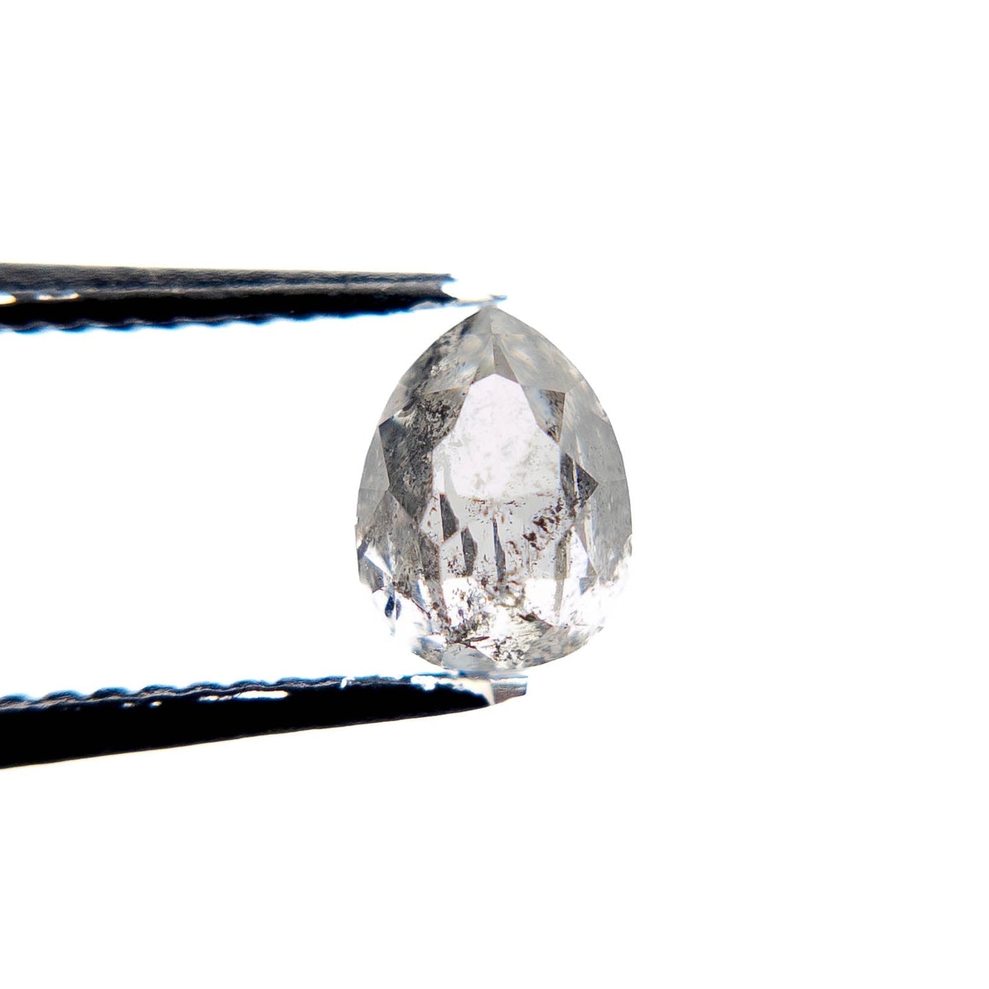 1.21 Carat Salt and Pepper Double Cut Pear Diamond