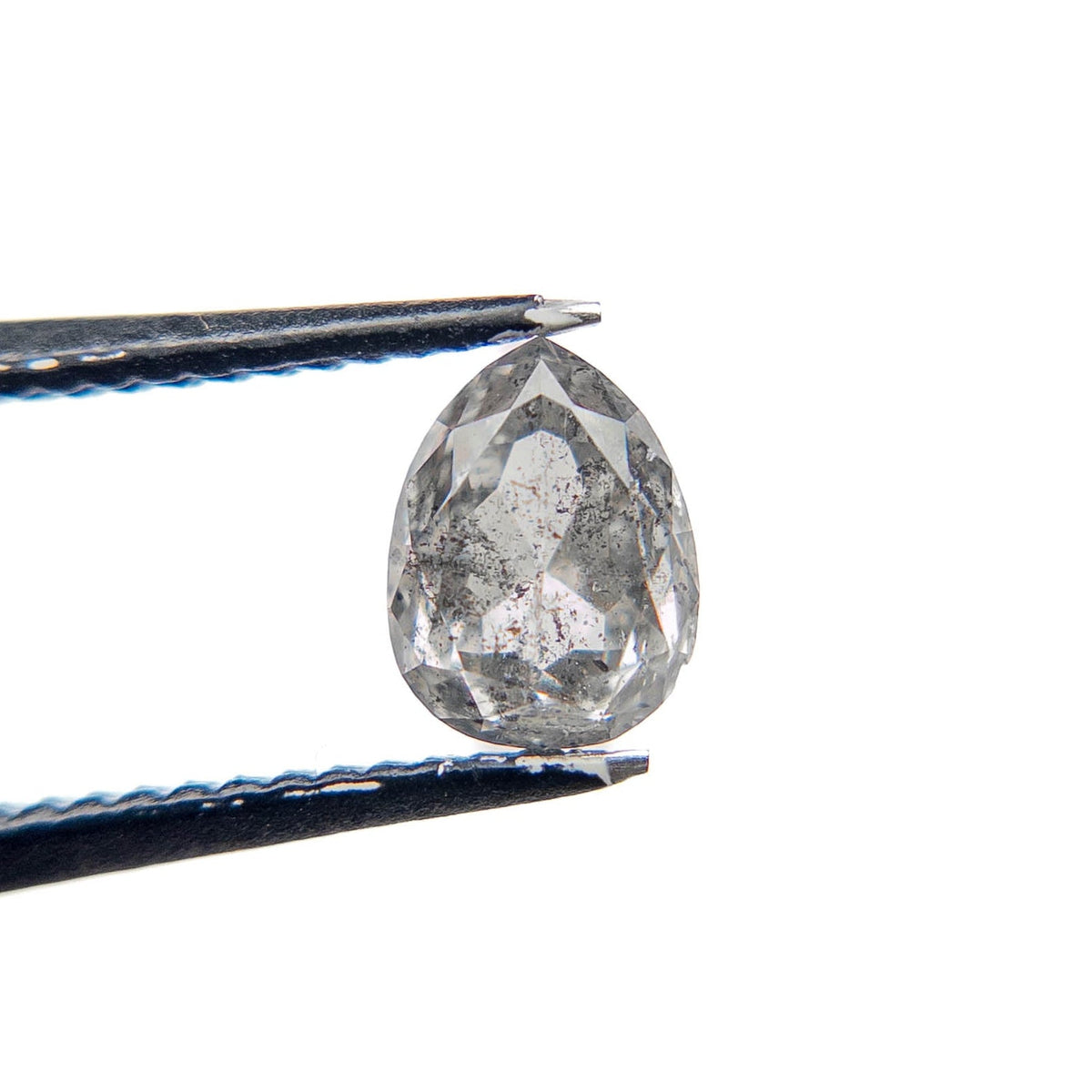 1.21 Carat Salt and Pepper Double Cut Pear Diamond