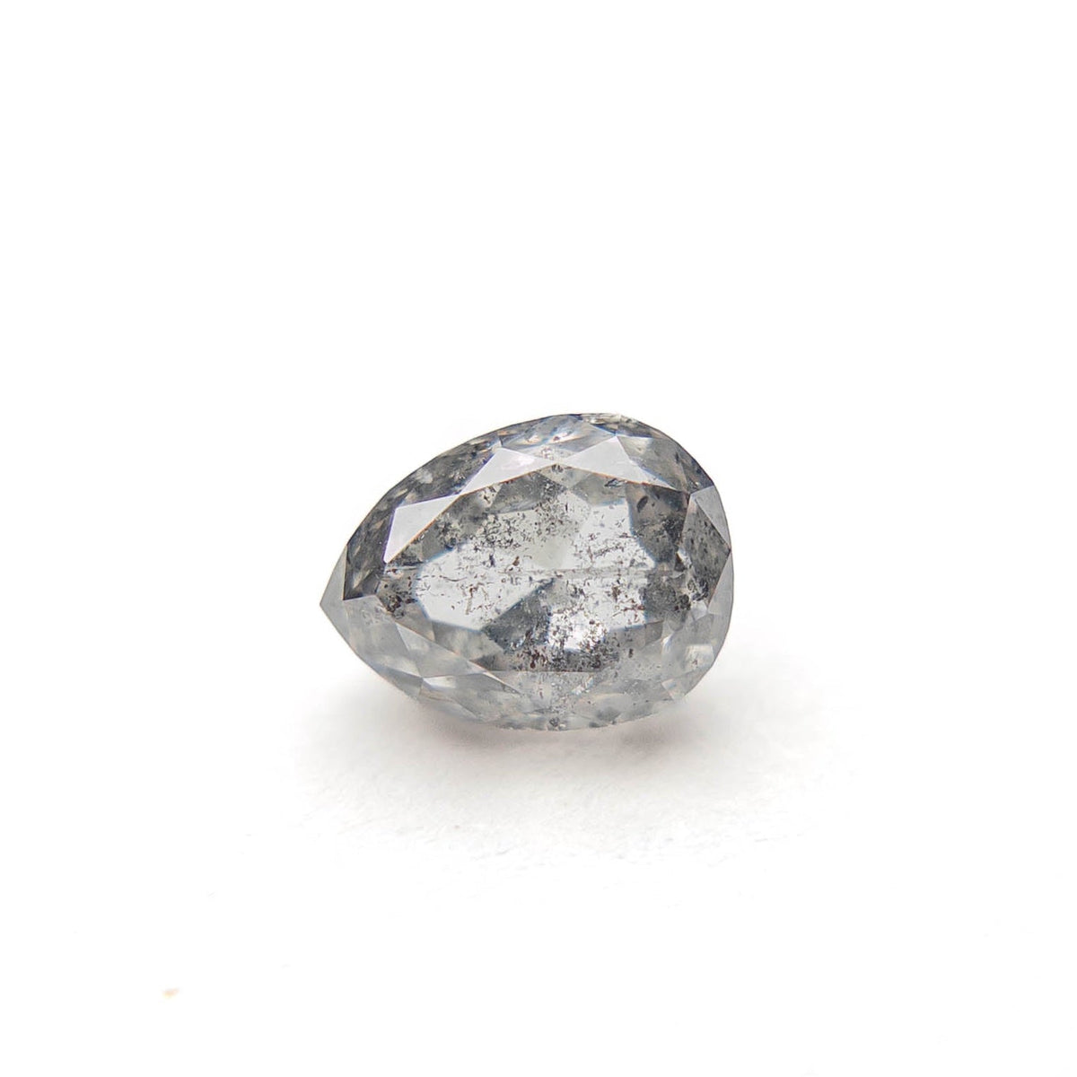 1.21 Carat Salt and Pepper Double Cut Pear Diamond