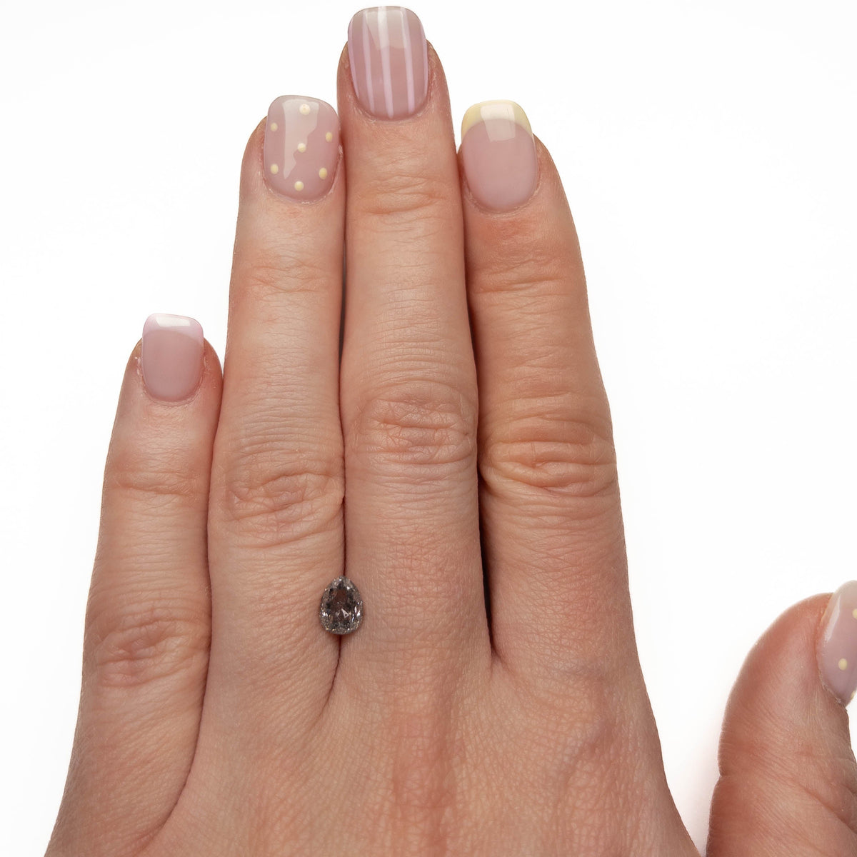 1.21 Carat Salt and Pepper Double Cut Pear Diamond