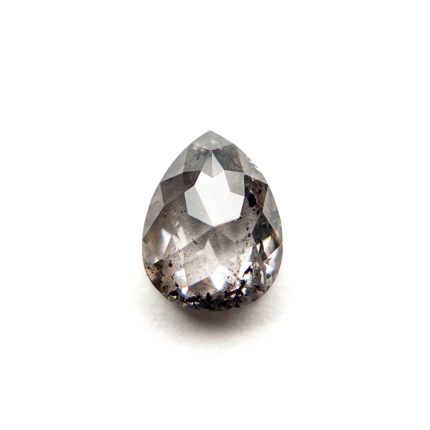 1.05 Carat Salt and Pepper Rose Cut Pear Diamond
