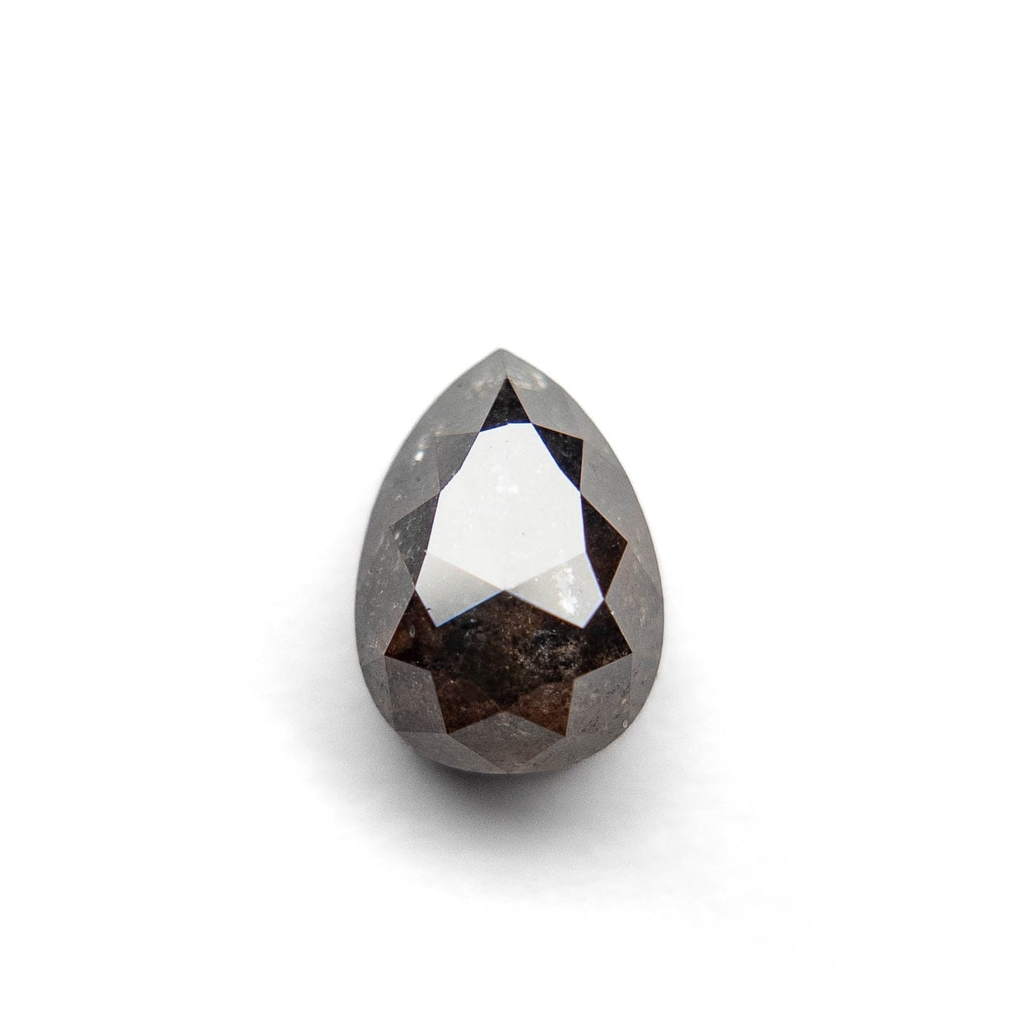 2.38 Carat Black Salt and Pepper Rose Cut Pear Diamond