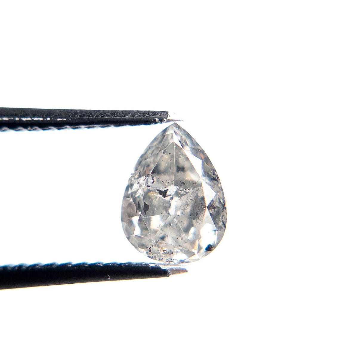 1.02 Carat Salt and Pepper Brilliant Cut Pear Diamond