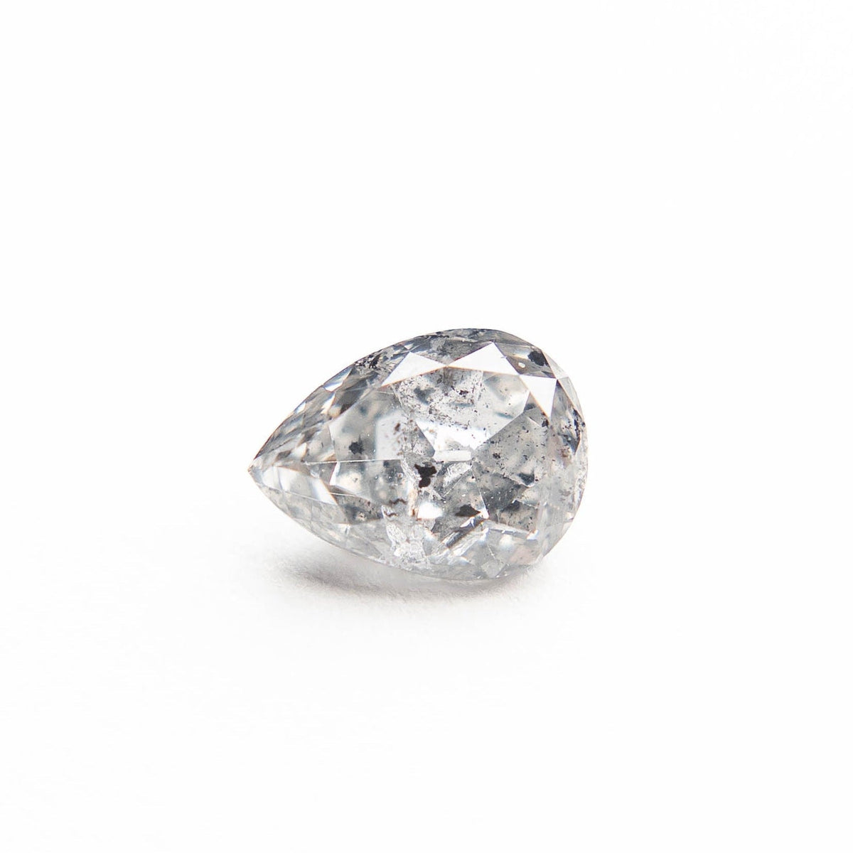 1.02 Carat Salt and Pepper Brilliant Cut Pear Diamond