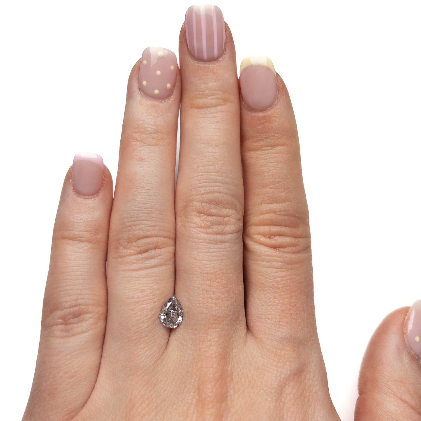 1.02 Carat Salt and Pepper Brilliant Cut Pear Diamond