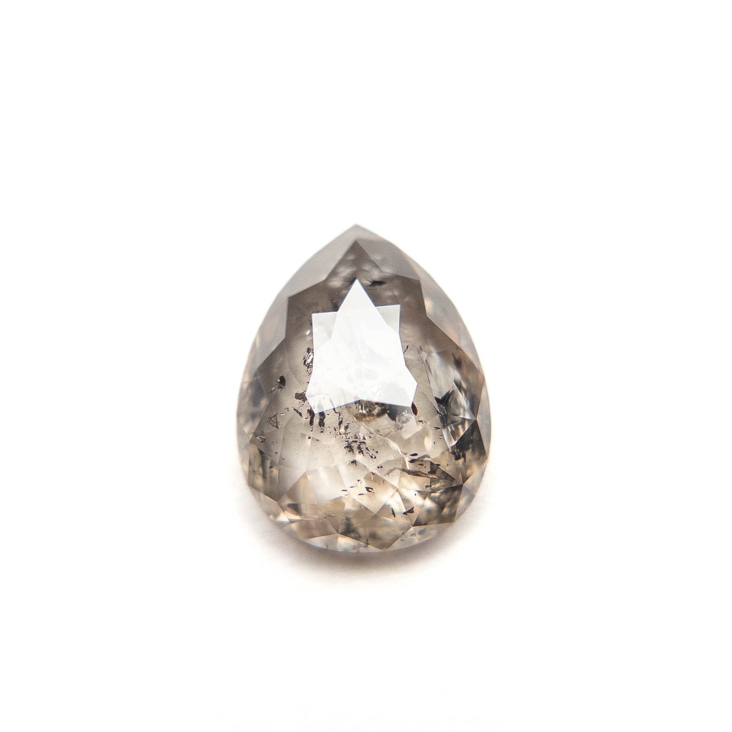 3.36 Carat Salt and Pepper Rose Cut Pear Diamond