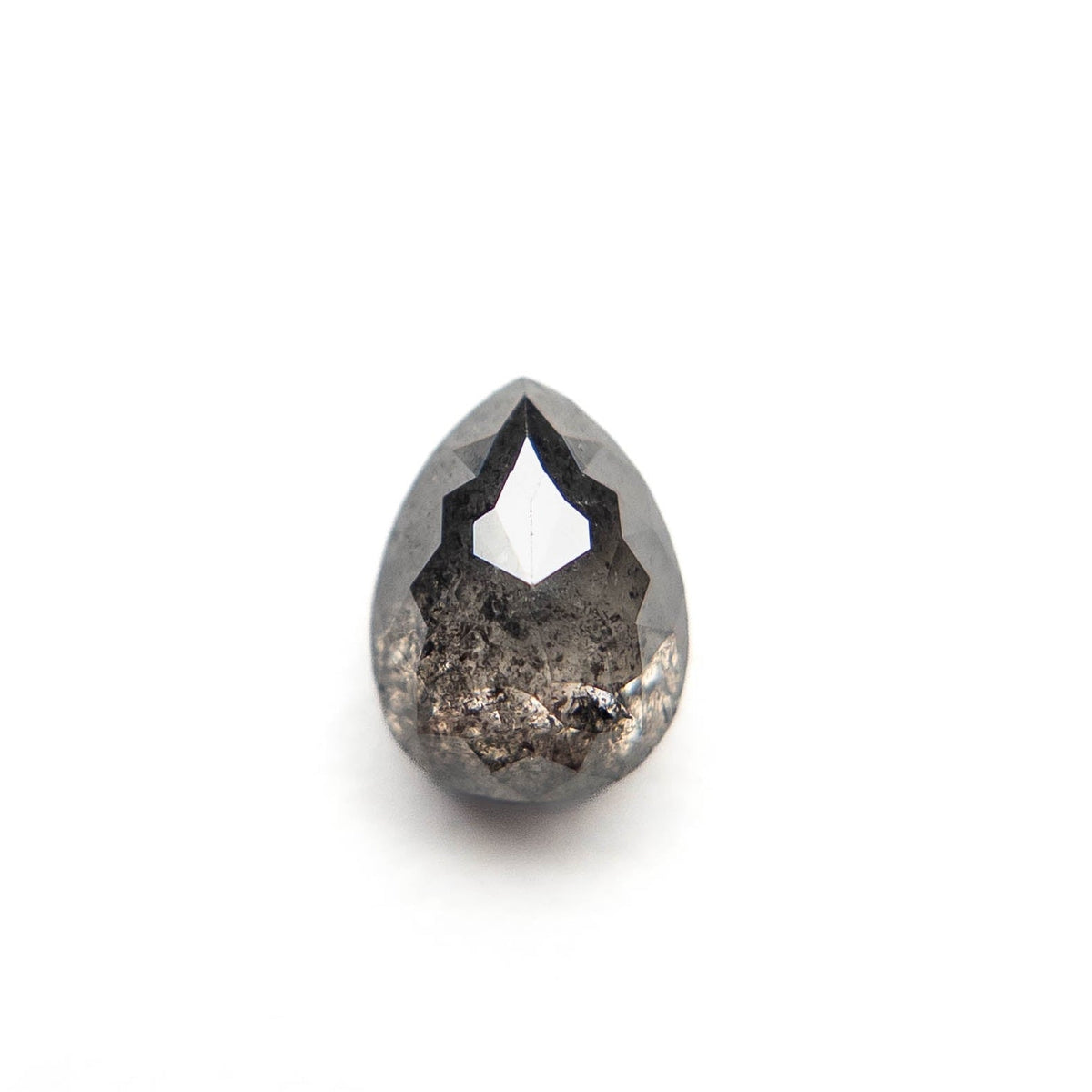 1.21 Carat Black Salt and Pepper Double Cut Pear Diamond