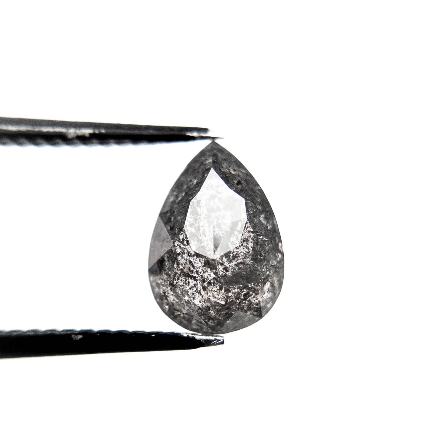 1.93 Carat Black Salt and Pepper Double Cut Pear Diamond