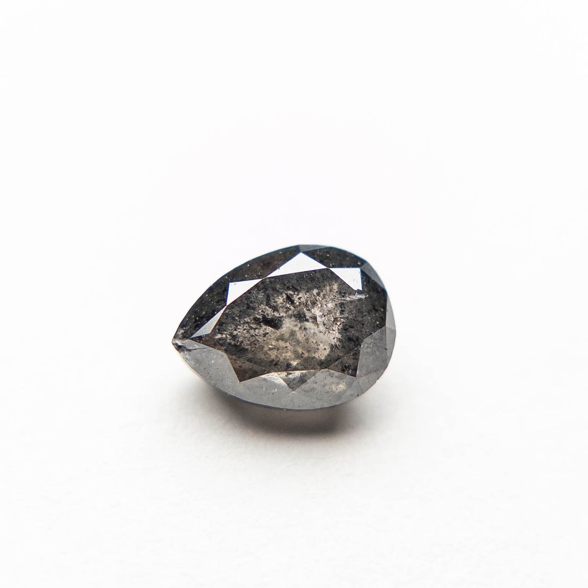 1.21 Carat Black Salt and Pepper Double Cut Pear Diamond