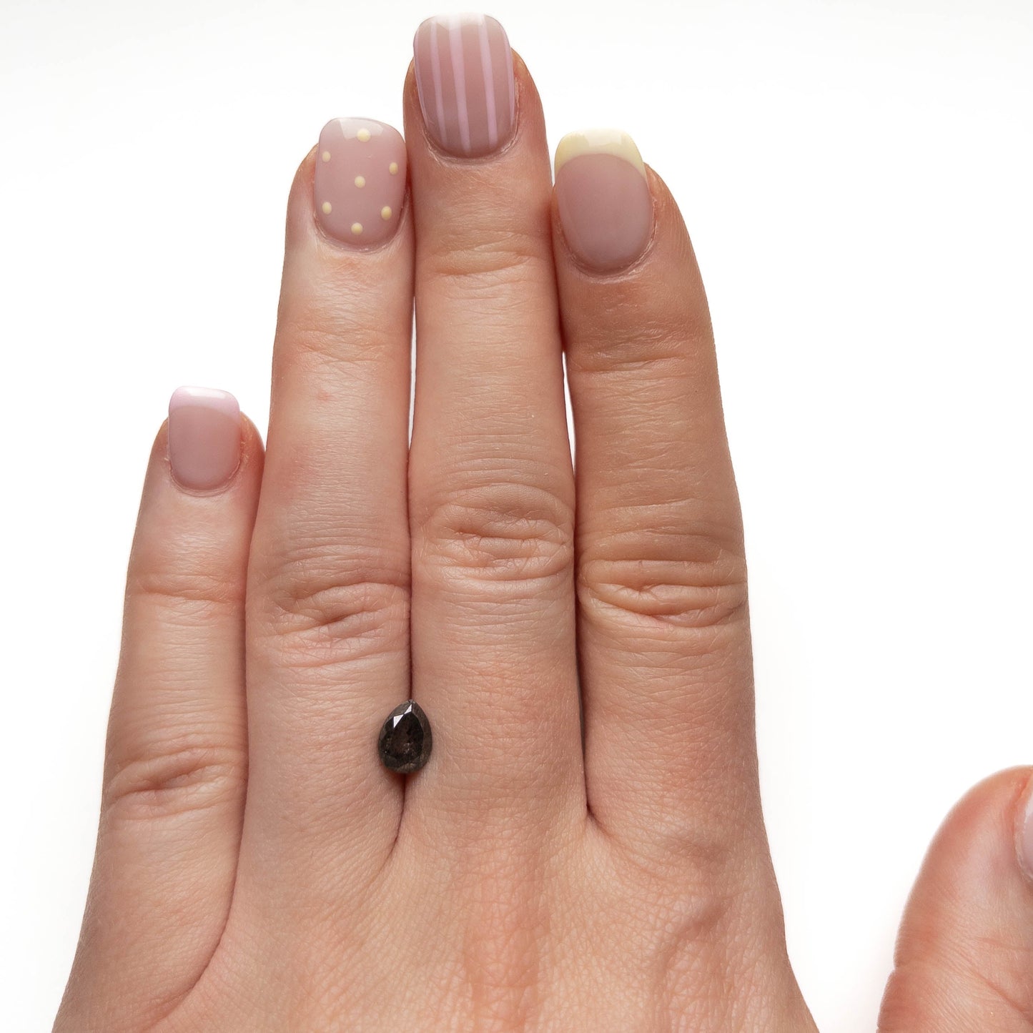 1.21 Carat Black Salt and Pepper Double Cut Pear Diamond