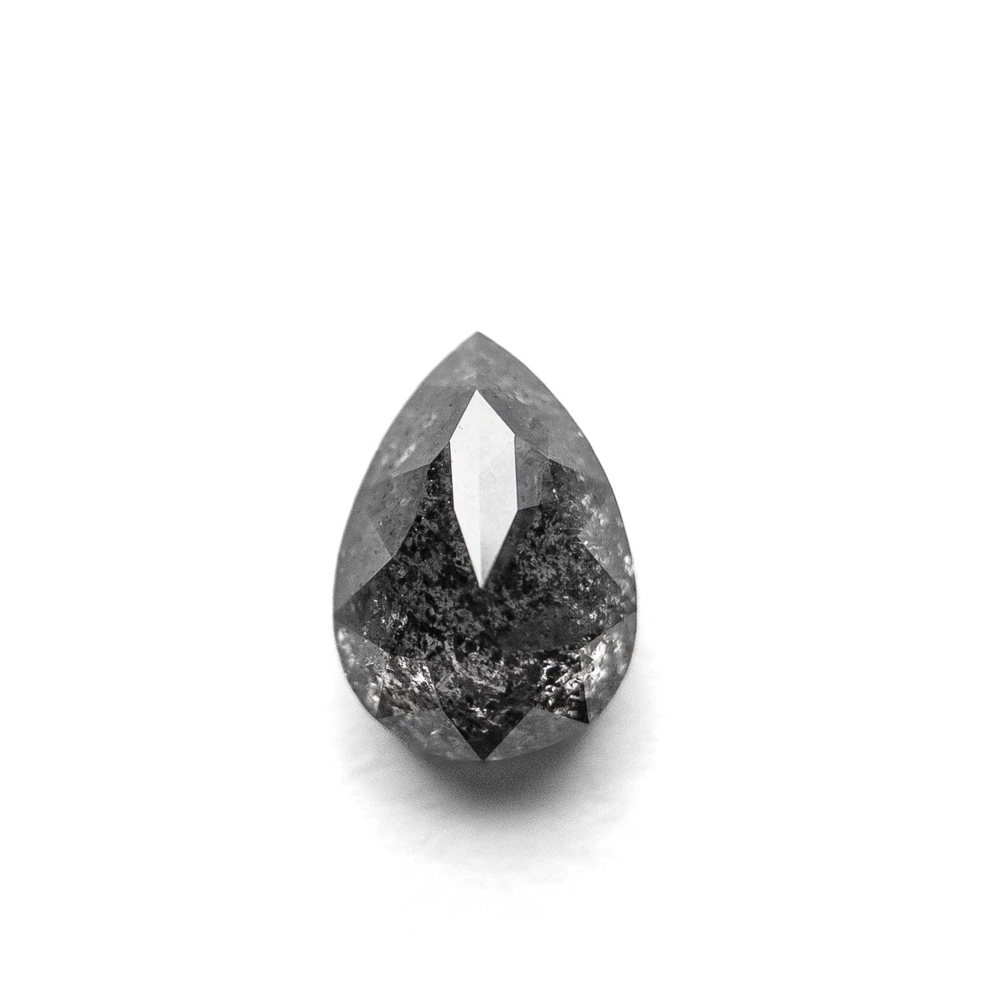 1.93 Carat Black Salt and Pepper Double Cut Pear Diamond