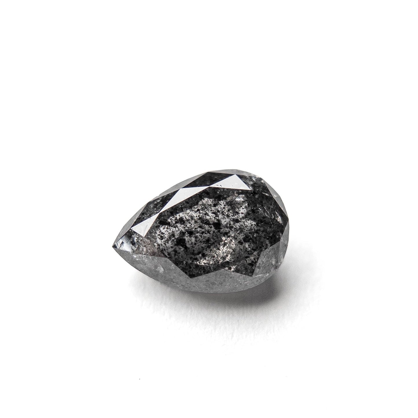 1.93 Carat Black Salt and Pepper Double Cut Pear Diamond