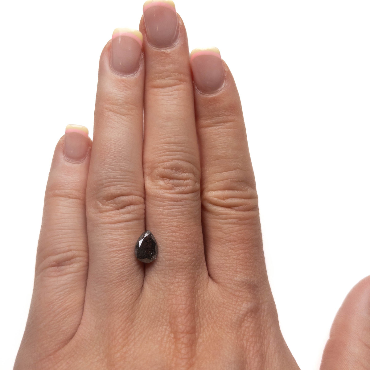 1.93 Carat Black Salt and Pepper Double Cut Pear Diamond