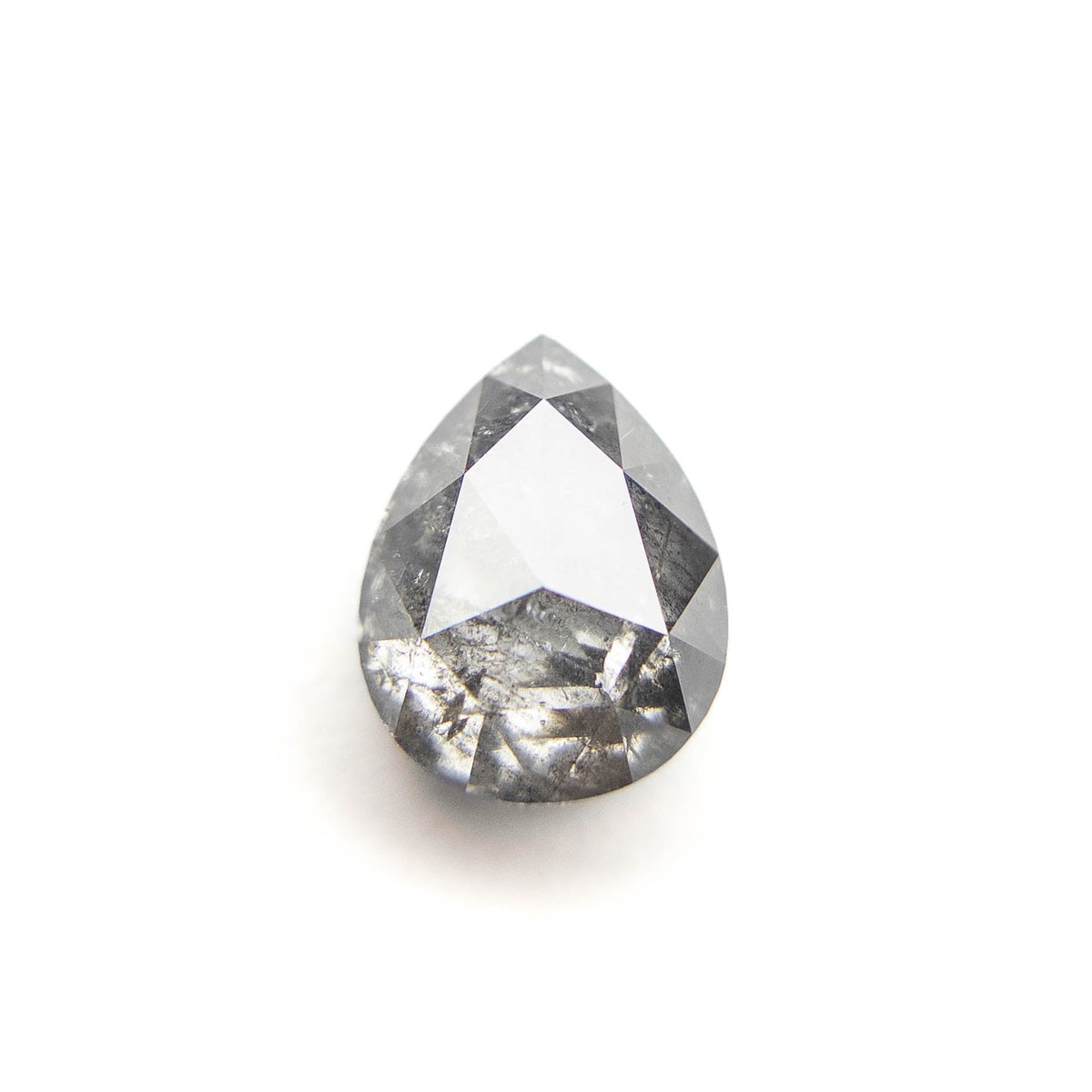 2.40 Carat Salt and Pepper Double Cut Pear Diamond