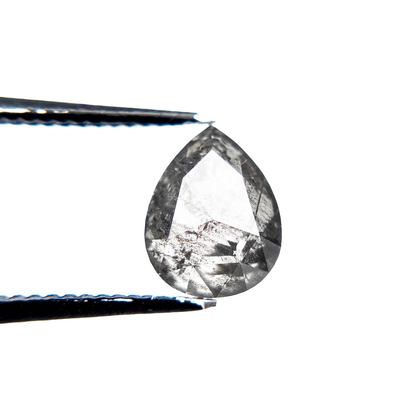 2.40 Carat Salt and Pepper Double Cut Pear Diamond