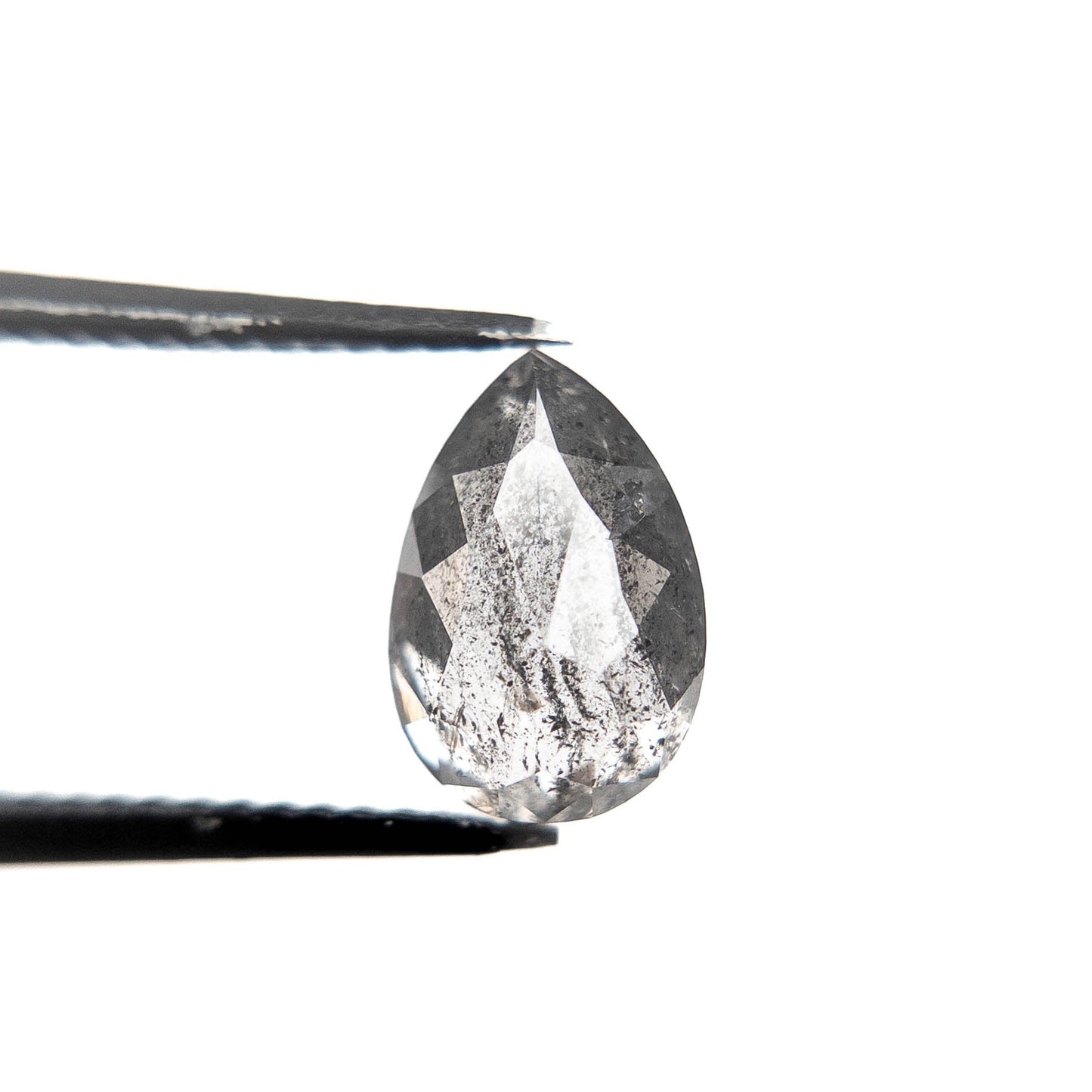 1.91 Carat Salt and Pepper Double Cut Pear Diamond