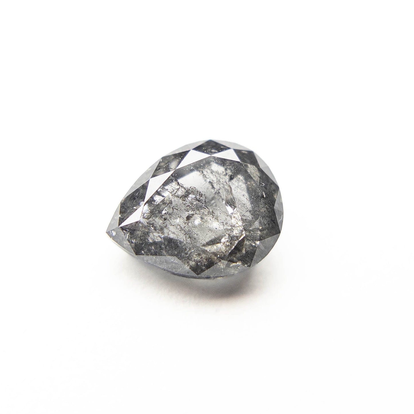 2.40 Carat Salt and Pepper Double Cut Pear Diamond