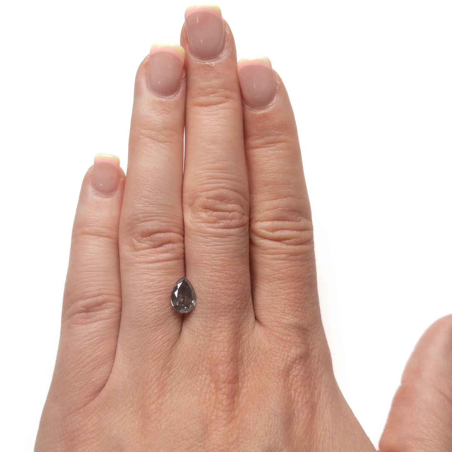 1.91 Carat Salt and Pepper Double Cut Pear Diamond