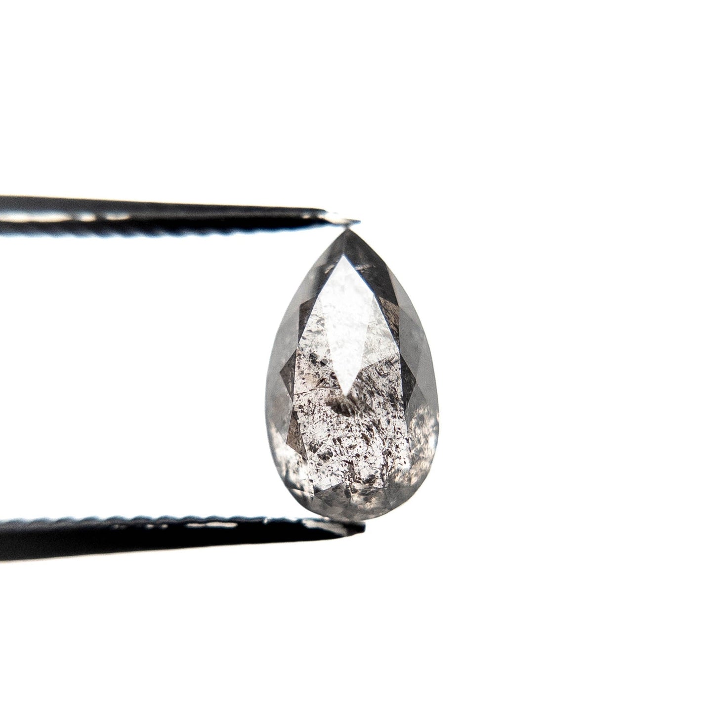 1.85 Carat Salt and Pepper Double Cut Pear Diamond