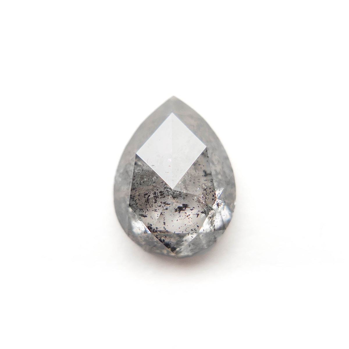 2.98 Carat Salt and Pepper Rose Cut Pear Diamond