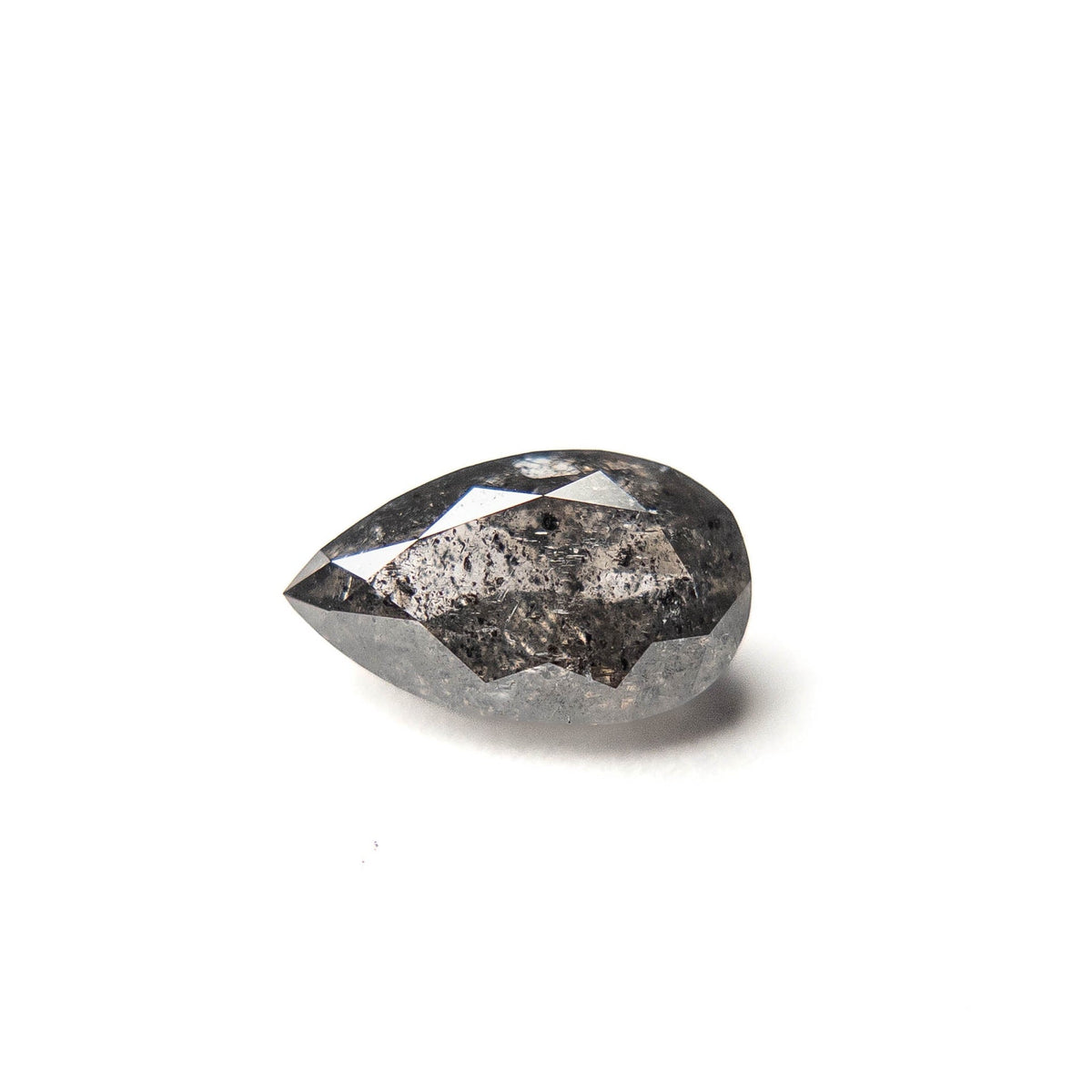 1.85 Carat Salt and Pepper Double Cut Pear Diamond