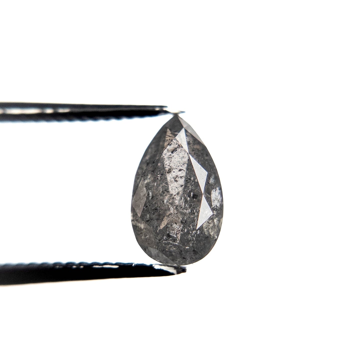 1.85 Carat Salt and Pepper Double Cut Pear Diamond