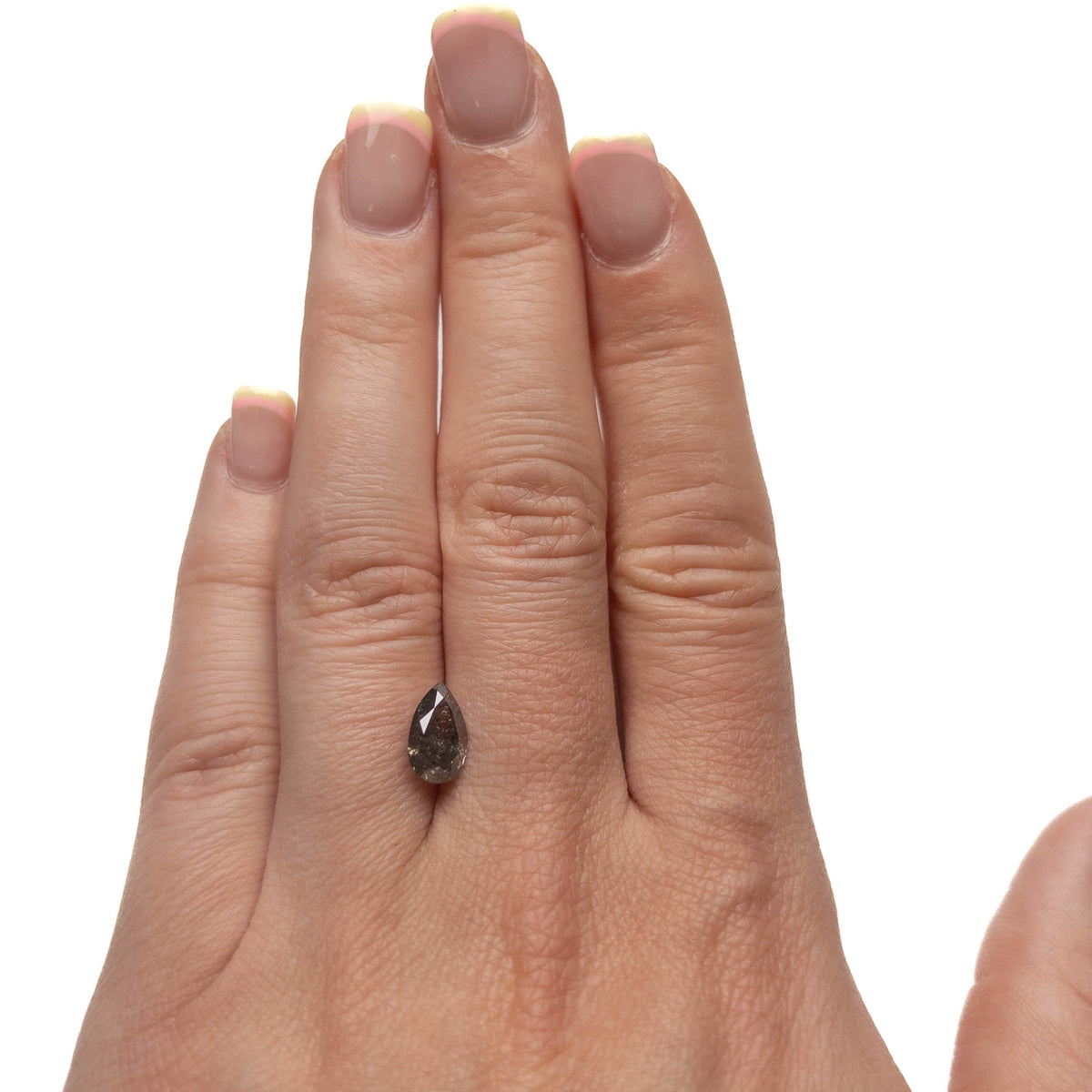 1.85 Carat Salt and Pepper Double Cut Pear Diamond