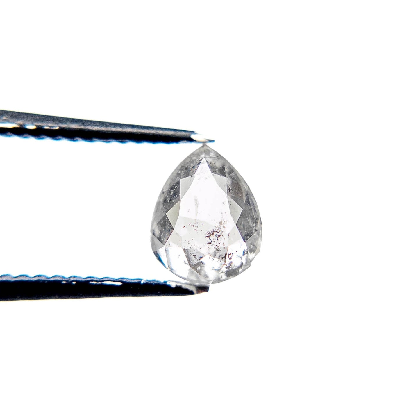 .99 Carat Salt and Pepper Rose Cut Pear Diamond