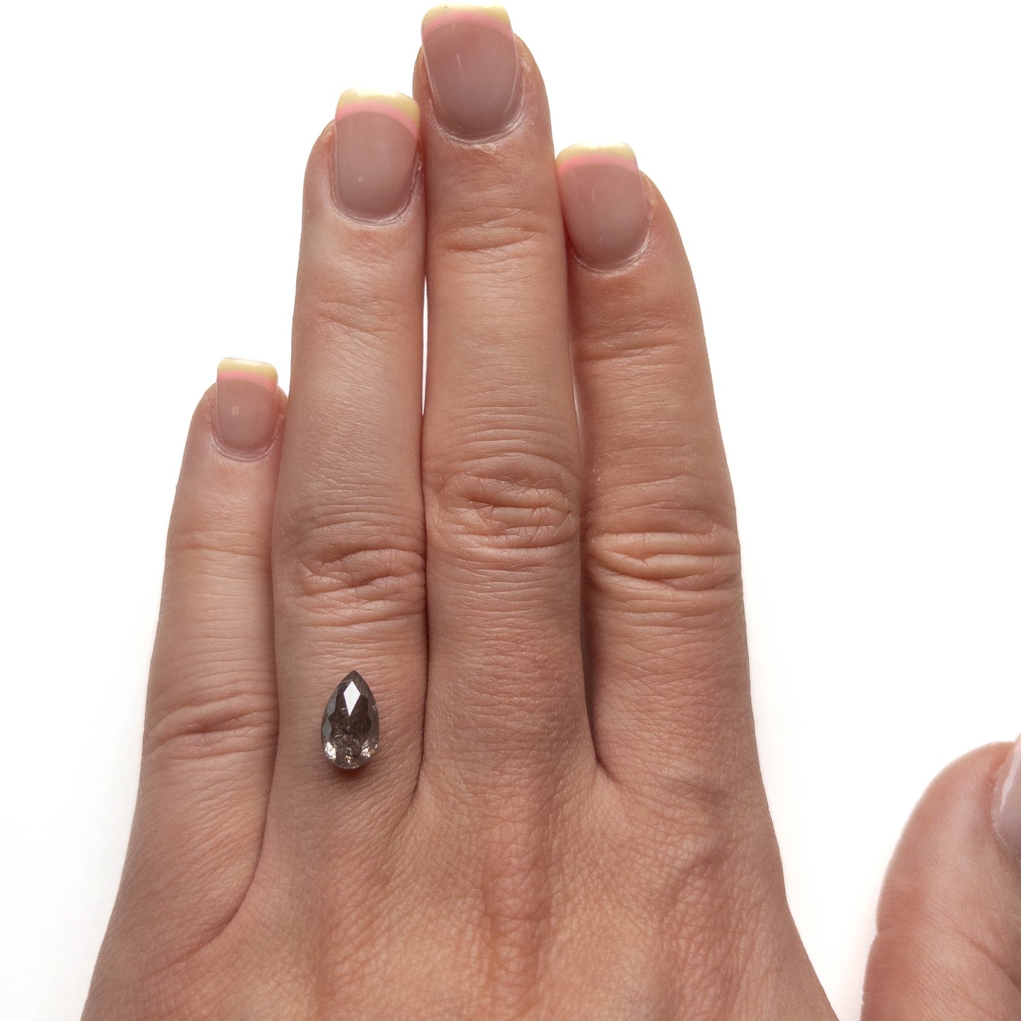 1.85 Carat Salt and Pepper Double Cut Pear Diamond