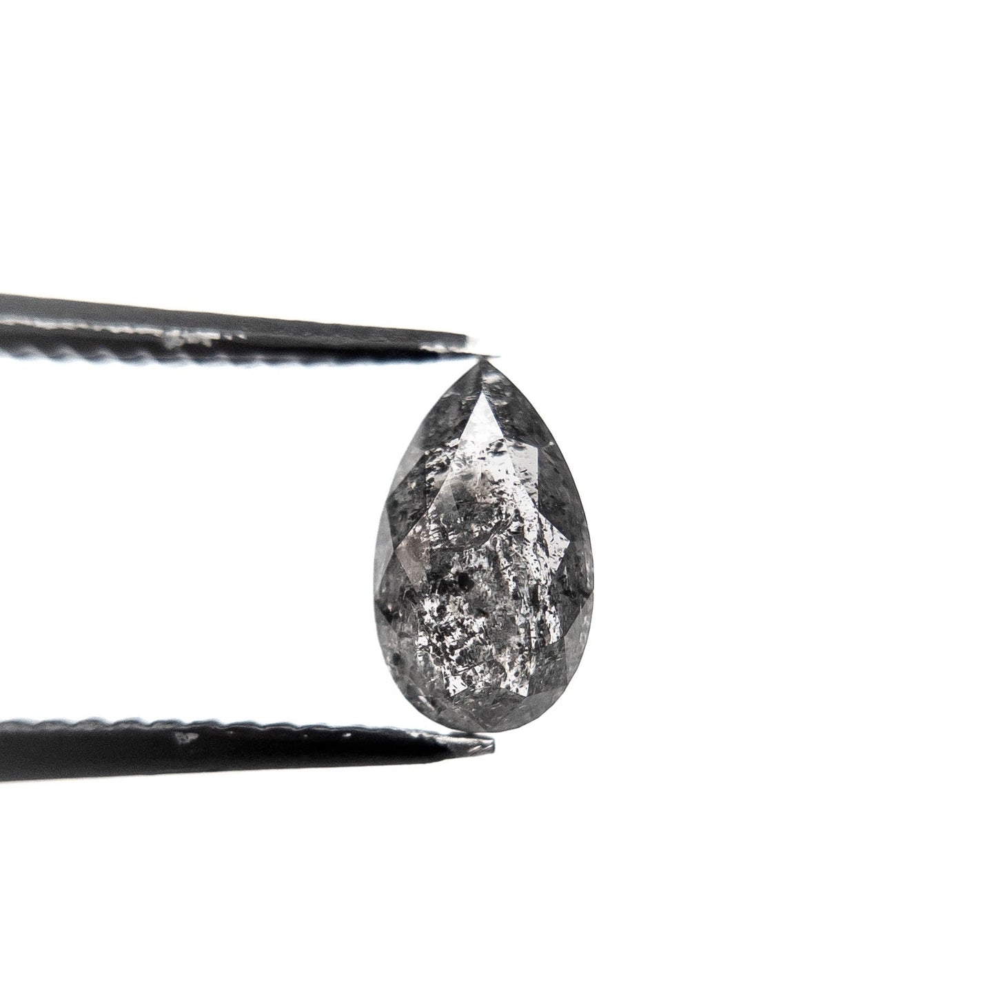 .94 Carat Salt and Pepper Double Cut Pear Diamond