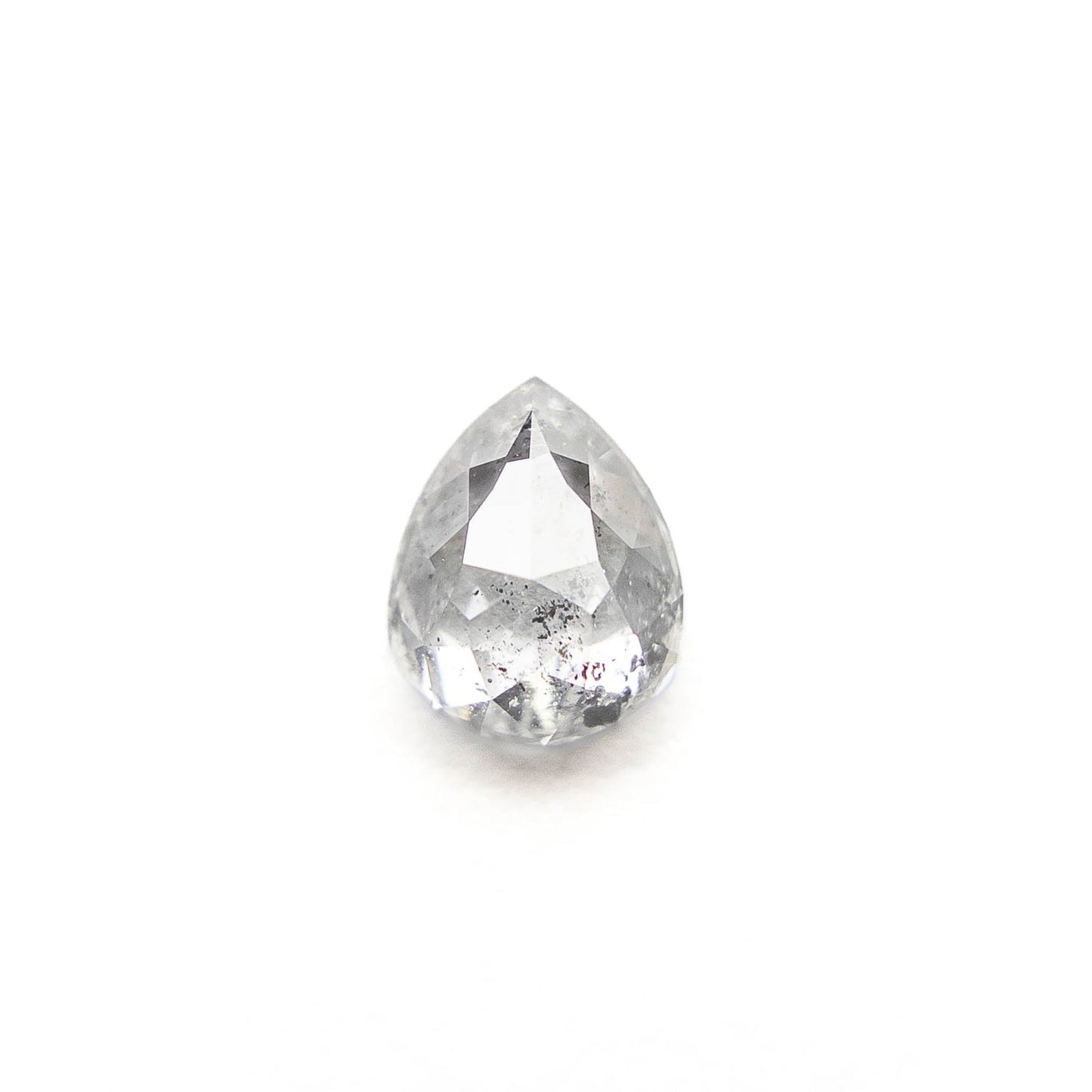 .99 Carat Salt and Pepper Rose Cut Pear Diamond