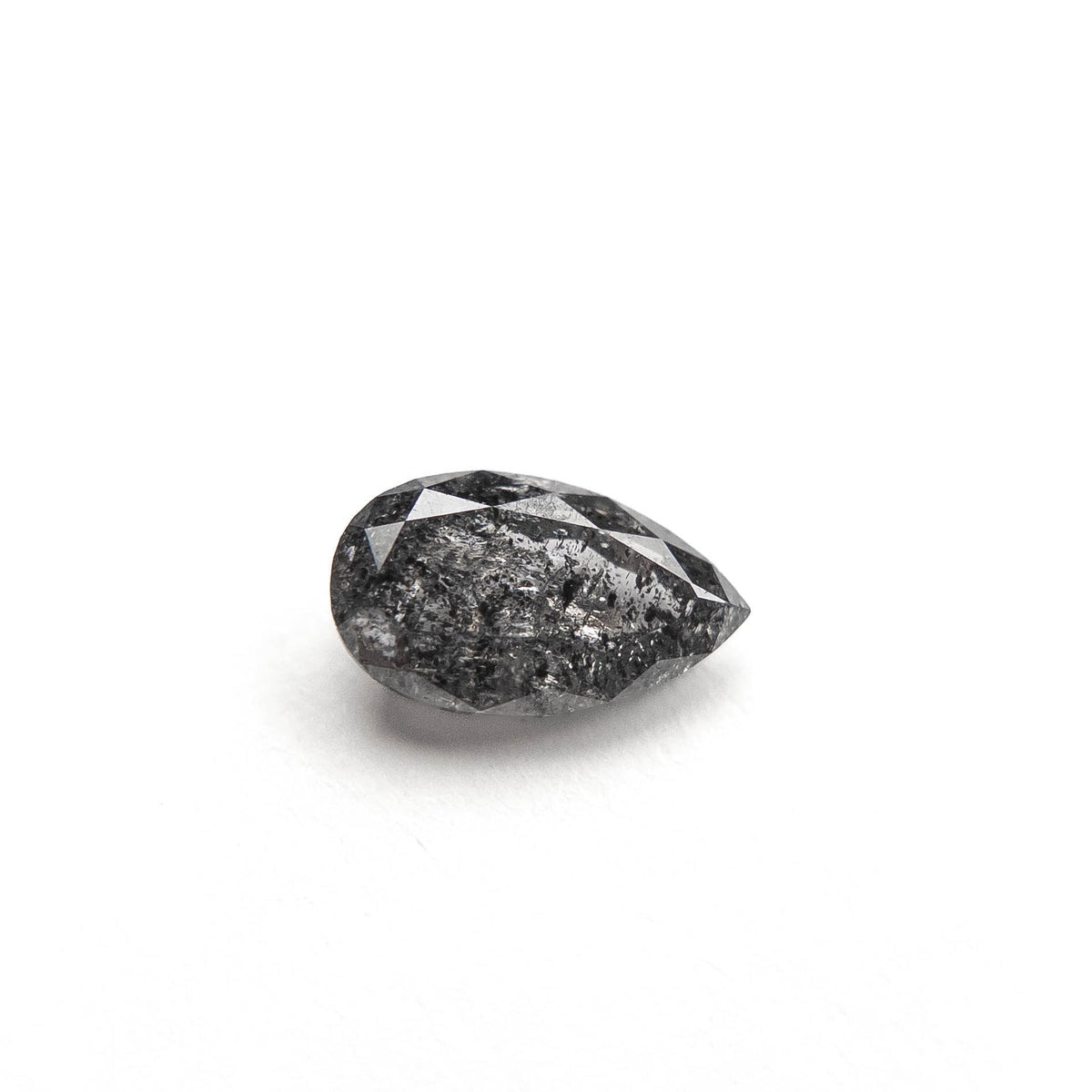 .94 Carat Salt and Pepper Double Cut Pear Diamond