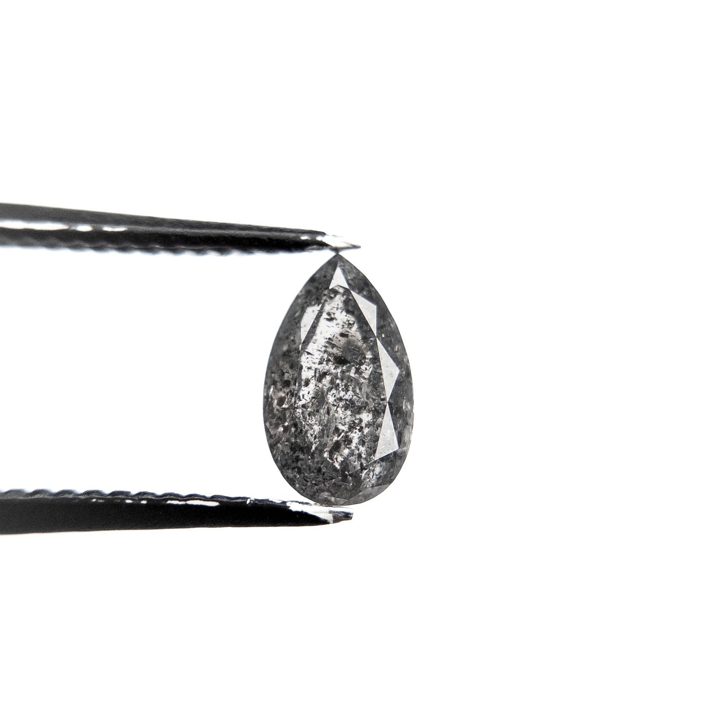 .94 Carat Salt and Pepper Double Cut Pear Diamond