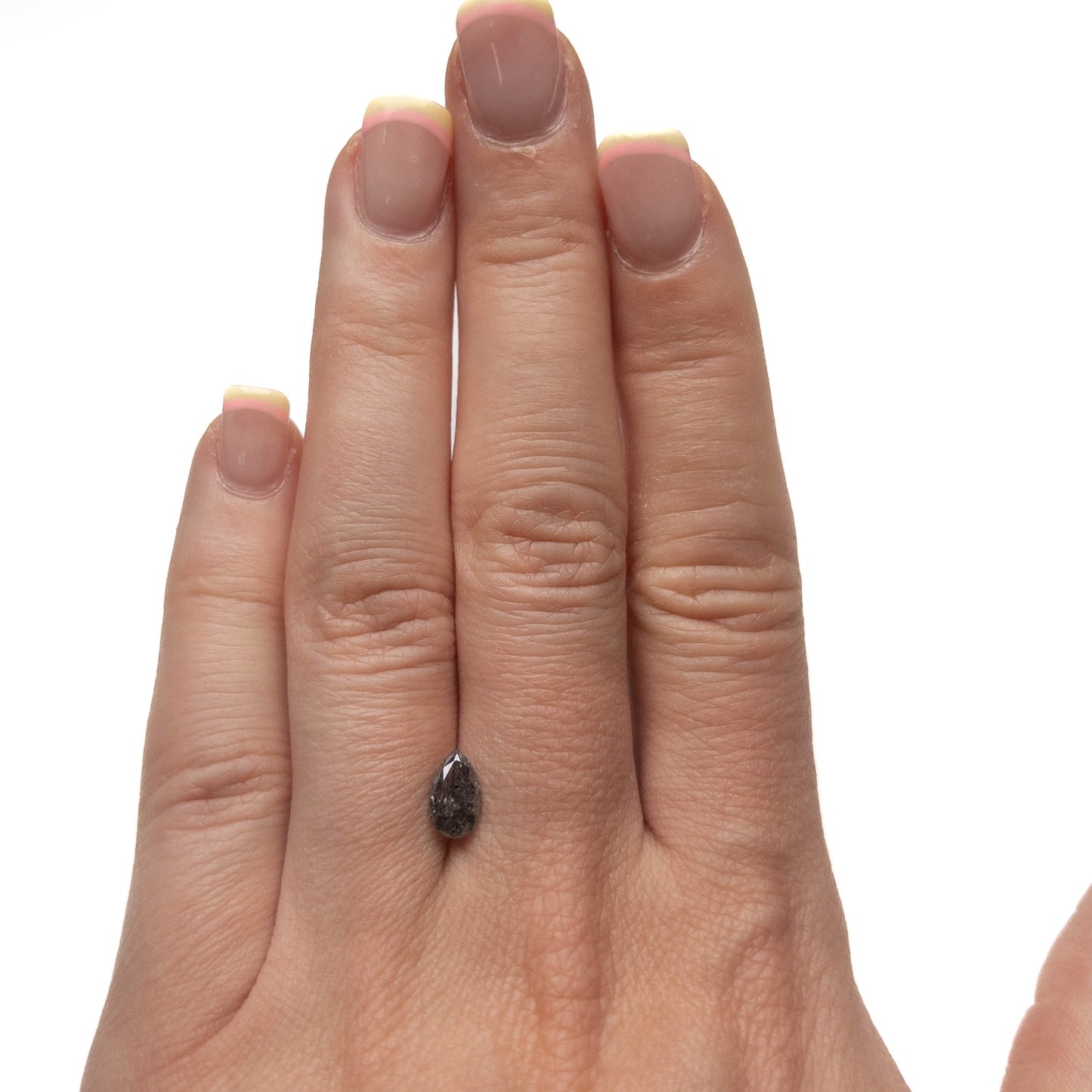 .94 Carat Salt and Pepper Double Cut Pear Diamond