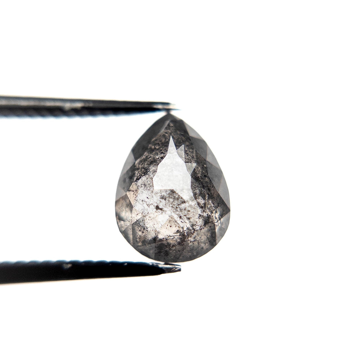 2.41 Carat Salt and Pepper Double Cut Pear Diamond
