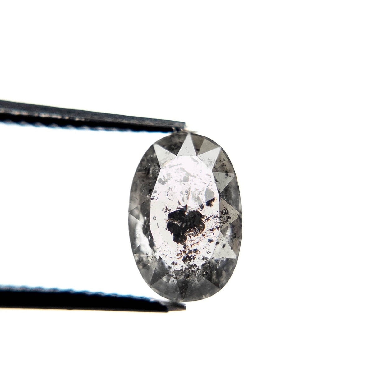 1.60 Carat Salt and Pepper Rose Cut Oval Diamond