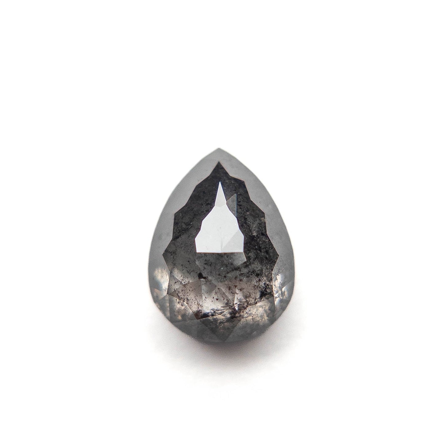 2.41 Carat Salt and Pepper Double Cut Pear Diamond